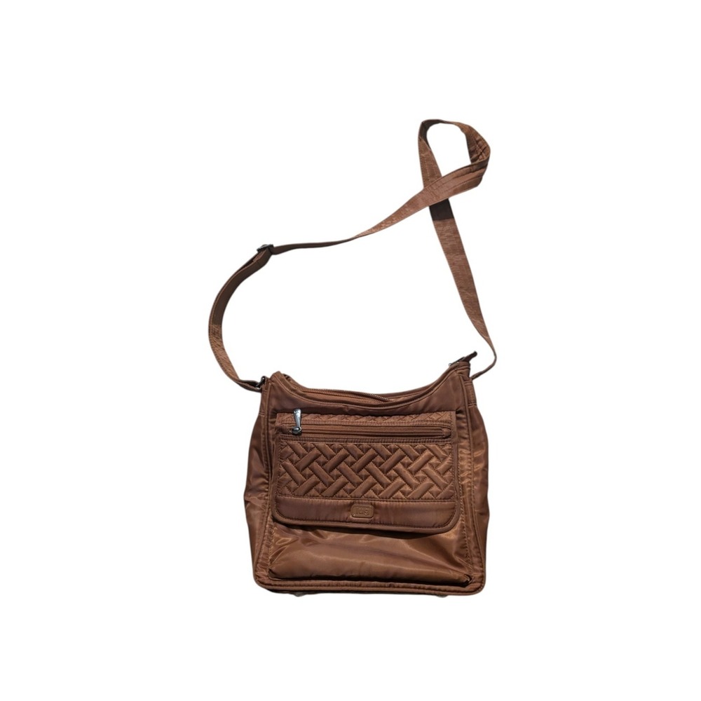 Lug Hopscotch Crossbody Shoulder Purse Orange Rust Brown Adjustable Strap Bag